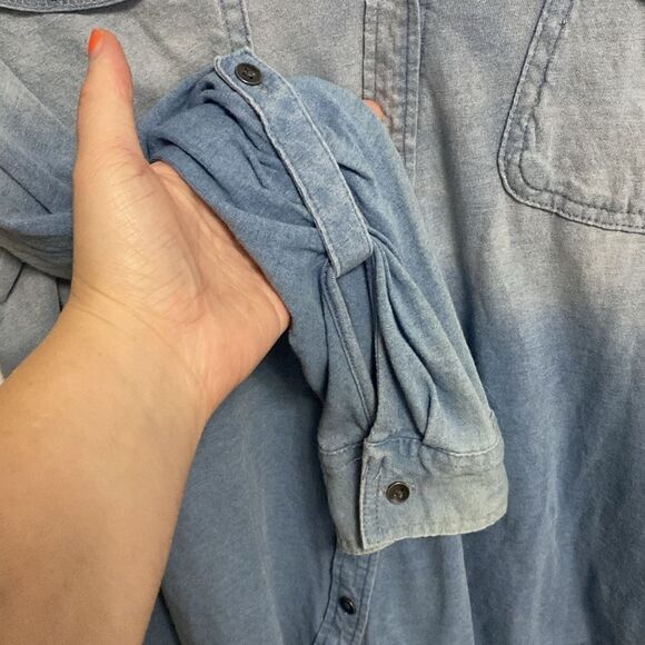 Rock & Republic high low denim top women’s LG ombré blue - Picture 4 of 7